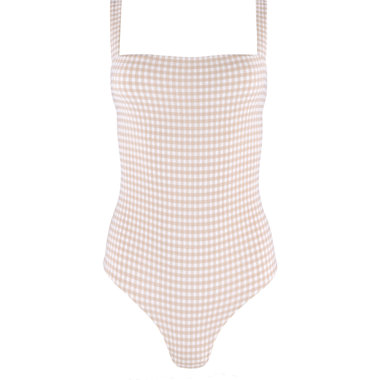 Women's Crinkle Gingham Print Low Back Compression Fit One