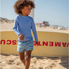 Sun-Safe Unlined Crew Neck Raglan Long Sleeve Slim-Fit Rashguard, Lagoon Blue - Rash Guards - 5