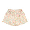 Girls Marigold Floral Print Ruffle Bottom Elastic Waistband Shorts, Yellow - Shorts - 1 - thumbnail