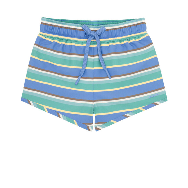 Boys Costa Striped Elastic Waistband Drawstring Pocket Boardie, Blue