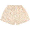 Girls Marigold Floral Print Ruffle Bottom Elastic Waistband Shorts, Yellow - Shorts - 5 - thumbnail
