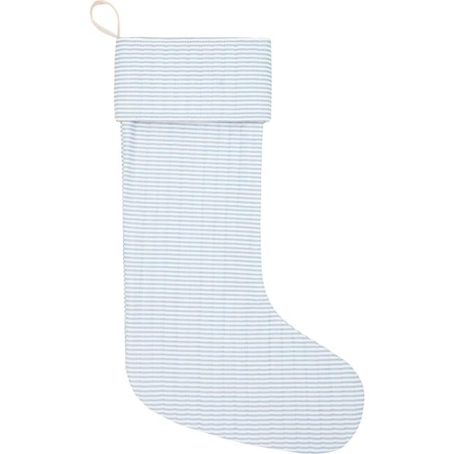 Powder Blue Stripe Quilted Stocking