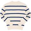 Women's Cream And Navy Wide Stripe Knit Sweater - Sweaters - 1 - thumbnail