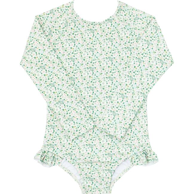 Girls Sea Marsh Floral Rashguard One Piece