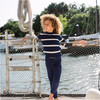 Kids Navy And Cream Wide Stripe Knit Sweater - Sweaters - 4