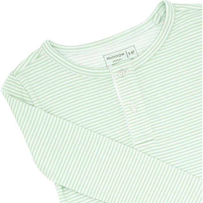Pistachio Stripe Pima Pajamas Set - Pajamas - 2