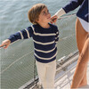 Kids Navy And Cream Wide Stripe Knit Sweater - Sweaters - 5