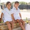 Boys White French Terry Shorts With Navy Trim - Shorts - 7