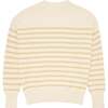 Women's Knit Sweater Cream And Tan Stripe - Sweaters - 6