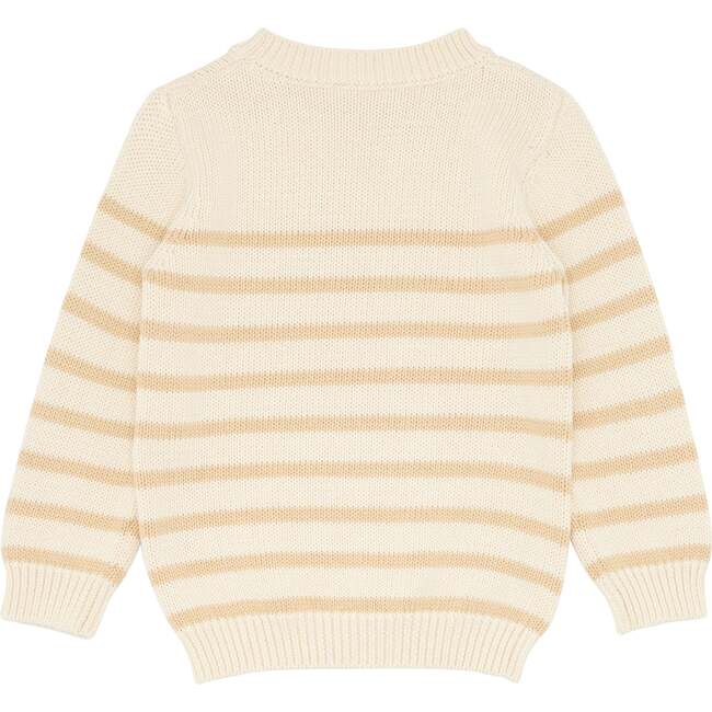 Knit Sweater, Cream And Tan Stripe - Sweaters - 5