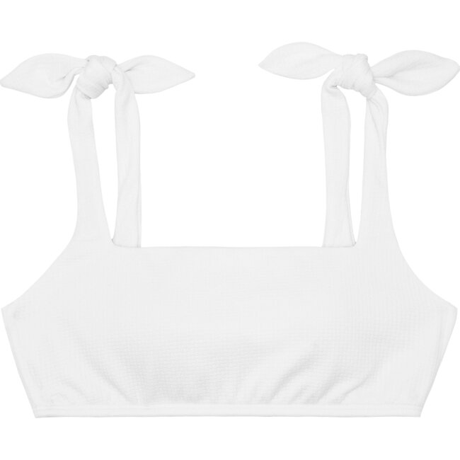Women's Alys White Tie Knot Bikini Top