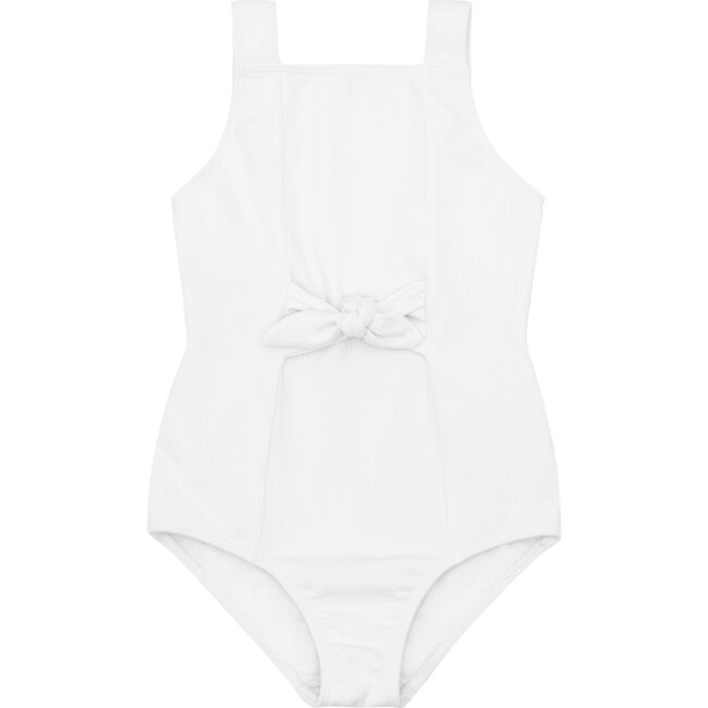 Girls Alys White Tie Front One Piece - One Pieces - 1