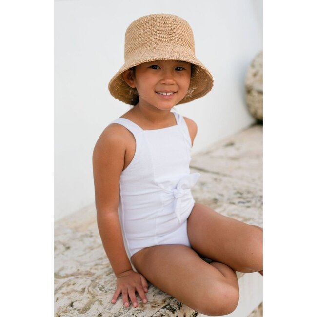 Girls Alys White Tie Front One Piece - One Pieces - 2