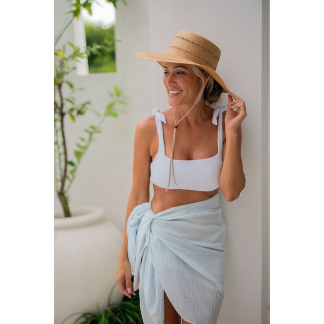 Women's Alys White Tie Knot Bikini Top - Two Pieces - 2
