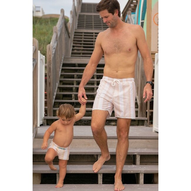 Mens Café Stripe Boardie - Swim Trunks - 2
