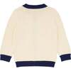 Knit Cardigan, Cream With Navy Trim - Cardigans - 5