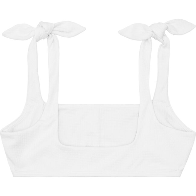 Women's Alys White Tie Knot Bikini Top - Two Pieces - 5