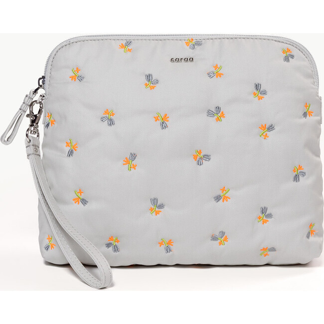 Baby Pouch in Dove Embroidered Organic Cotton