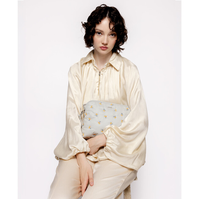 Baby Pouch in Dove Embroidered Organic Cotton - Bags - 2