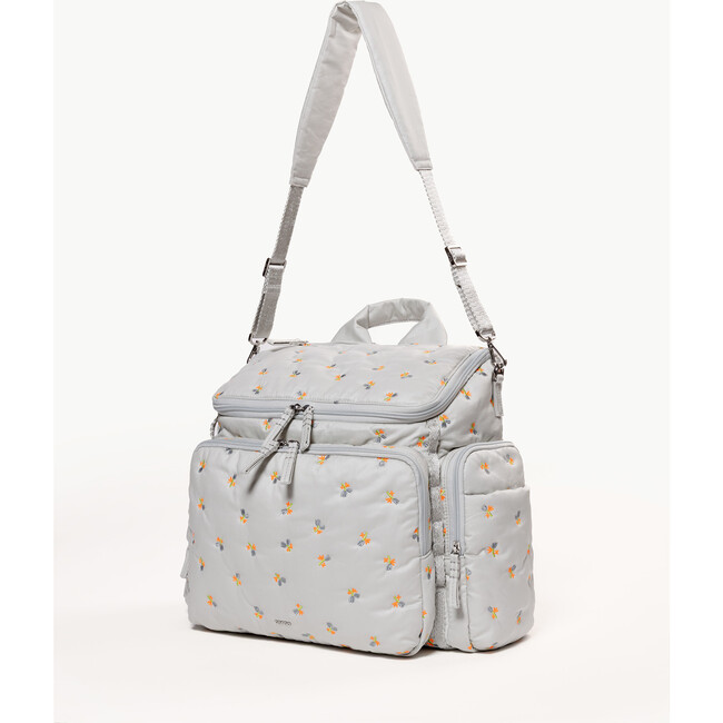 Baby Bag Large in Dove Embroidered Organic Cotton