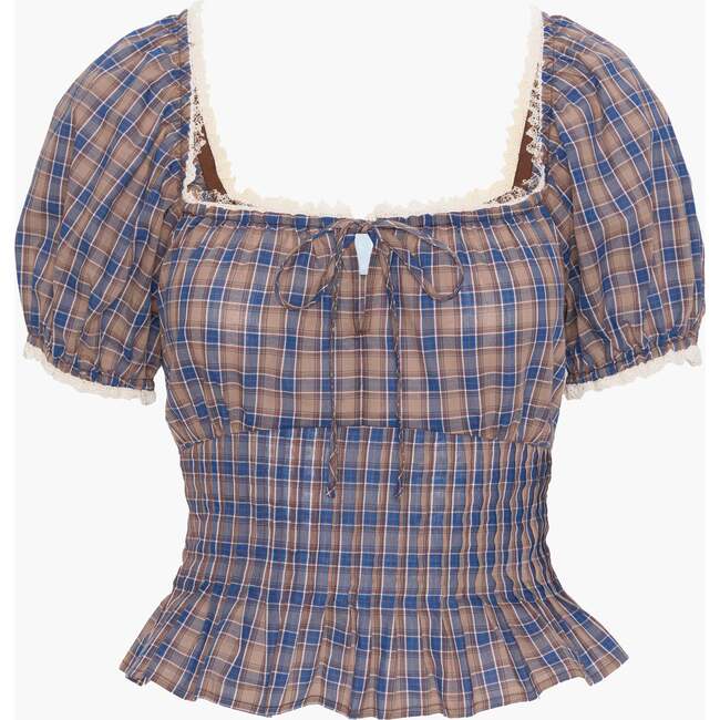 The Paulina Top, Brown Spencer Plaid