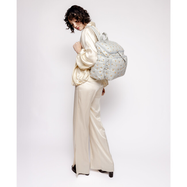 Baby Bag Large in Dove Embroidered Organic Cotton - Diaper Bags - 4