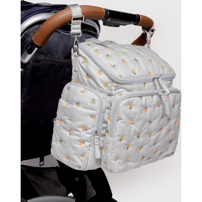 Baby Bag Large in Dove Embroidered Organic Cotton - Diaper Bags - 5