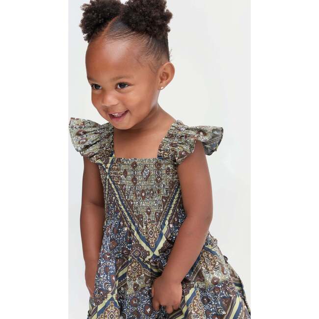 The Tiny Ellie Nap Dress, Olive Equestrian Scarf - Dresses - 4