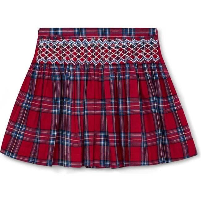 Smocked Girls Skirt Lilla, Red Plaid