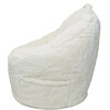 Luxe Campus Round Beanbag, Coconut Faux Rabbit Fur - Kids Seating - 5 - thumbnail