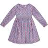 Smocked Girls Dress Frida, Floral Multicolor - Dresses - 1 - thumbnail