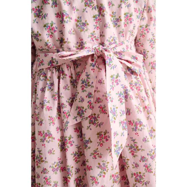 Smocked Girls Dress Sal, Pink Floral - Dresses - 3