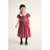 Smocked Girls Dress Magritte, Red Floral - Dresses - 2