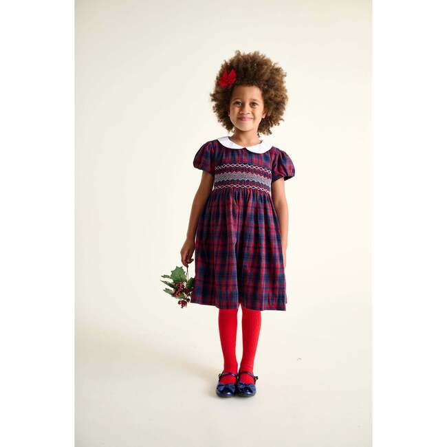 Smocked Girls Dress Kelly, Tartan - Dresses - 2