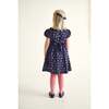 Smocked Girls Dress Mary, Navy Floral - Dresses - 4