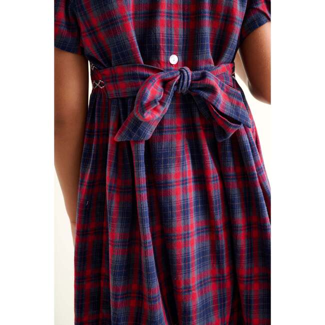 Smocked Girls Dress Kelly, Tartan - Dresses - 3