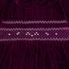 Smocked Girls Party Dress Janey, Burgundy Velvet - Dresses - 4