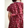 Smocked Girls Dress Magritte, Red Floral - Dresses - 4