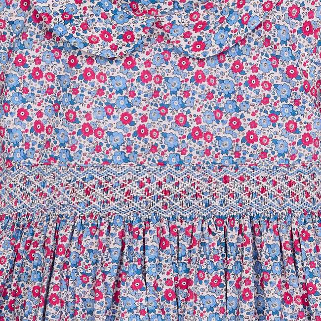 Smocked Girls Dress Frida, Floral Multicolor - Dresses - 5