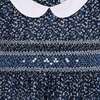 Smocked Girls Dress Joan, Navy Floral - Dresses - 5