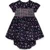 Smocked Baby Dress Indie, Navy Floral - Dresses - 1 - thumbnail