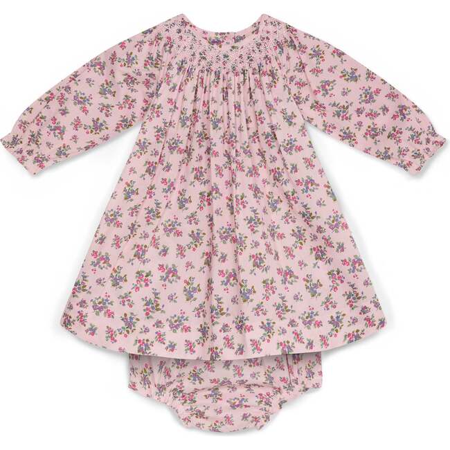Smocked Baby Dress Indgrid, Pink Floral