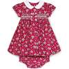 Smocked Baby Dress Kyla, Red Floral - Dresses - 1 - thumbnail