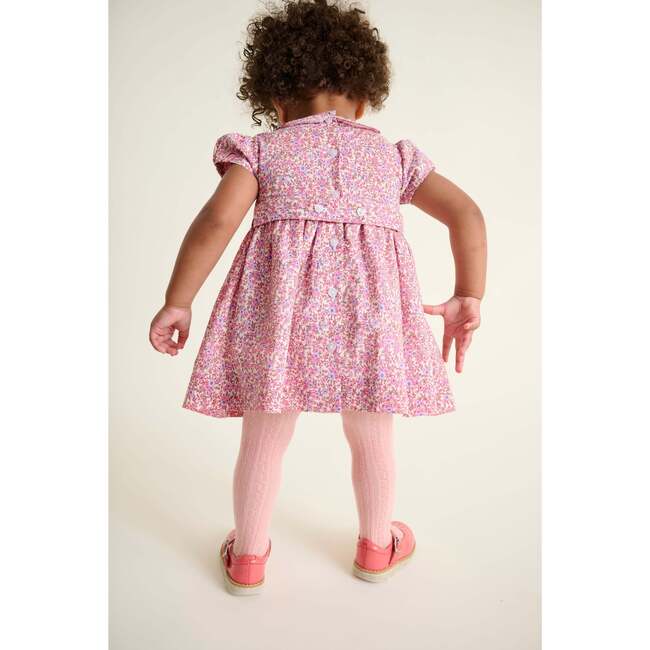 Smocked Baby Dress Lavender, Pink Floral - Dresses - 3