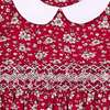 Smocked Girls Dress Magritte, Red Floral - Dresses - 6