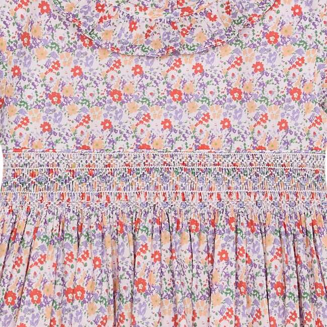 Smocked Girls Dress Coraline, Multicolor Floral - Dresses - 5