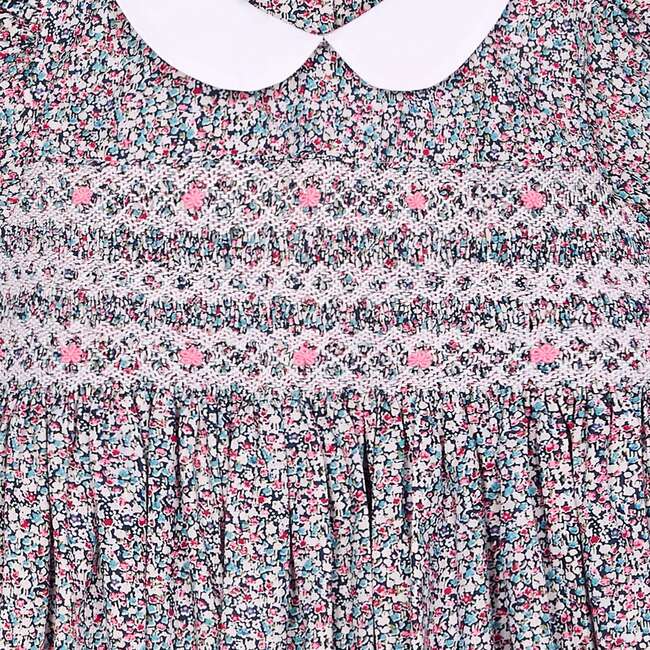 Smocked Girls Dress Jezabel, Ditsy Floral - Dresses - 5