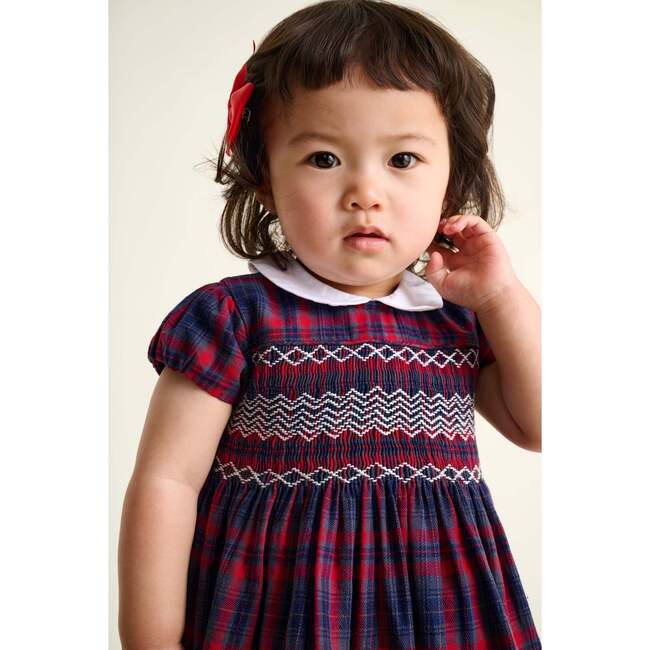Smocked Baby Dress Cybil, Tartan - Dresses - 3