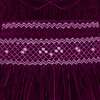 Smocked Baby Party Dress Petra, Burgundy Velvet - Dresses - 4