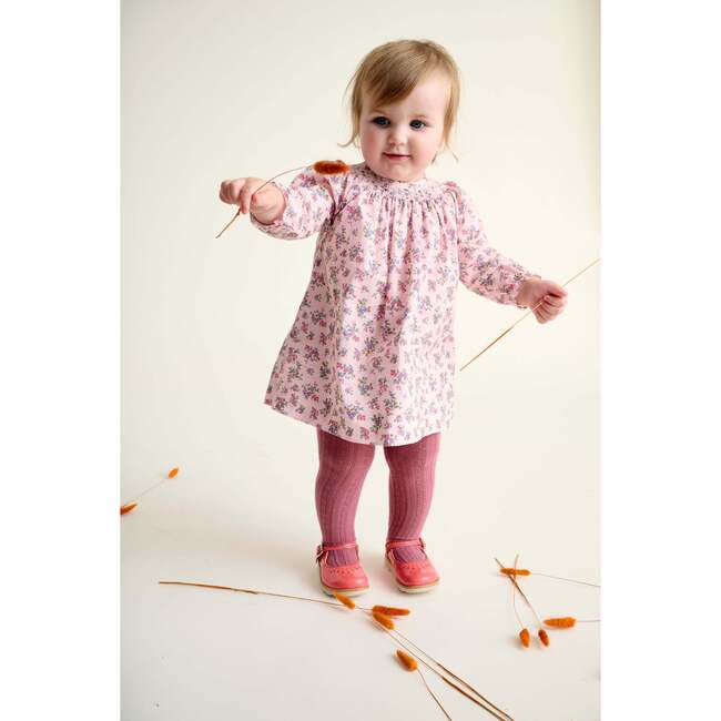Smocked Baby Dress Indgrid, Pink Floral - Dresses - 2